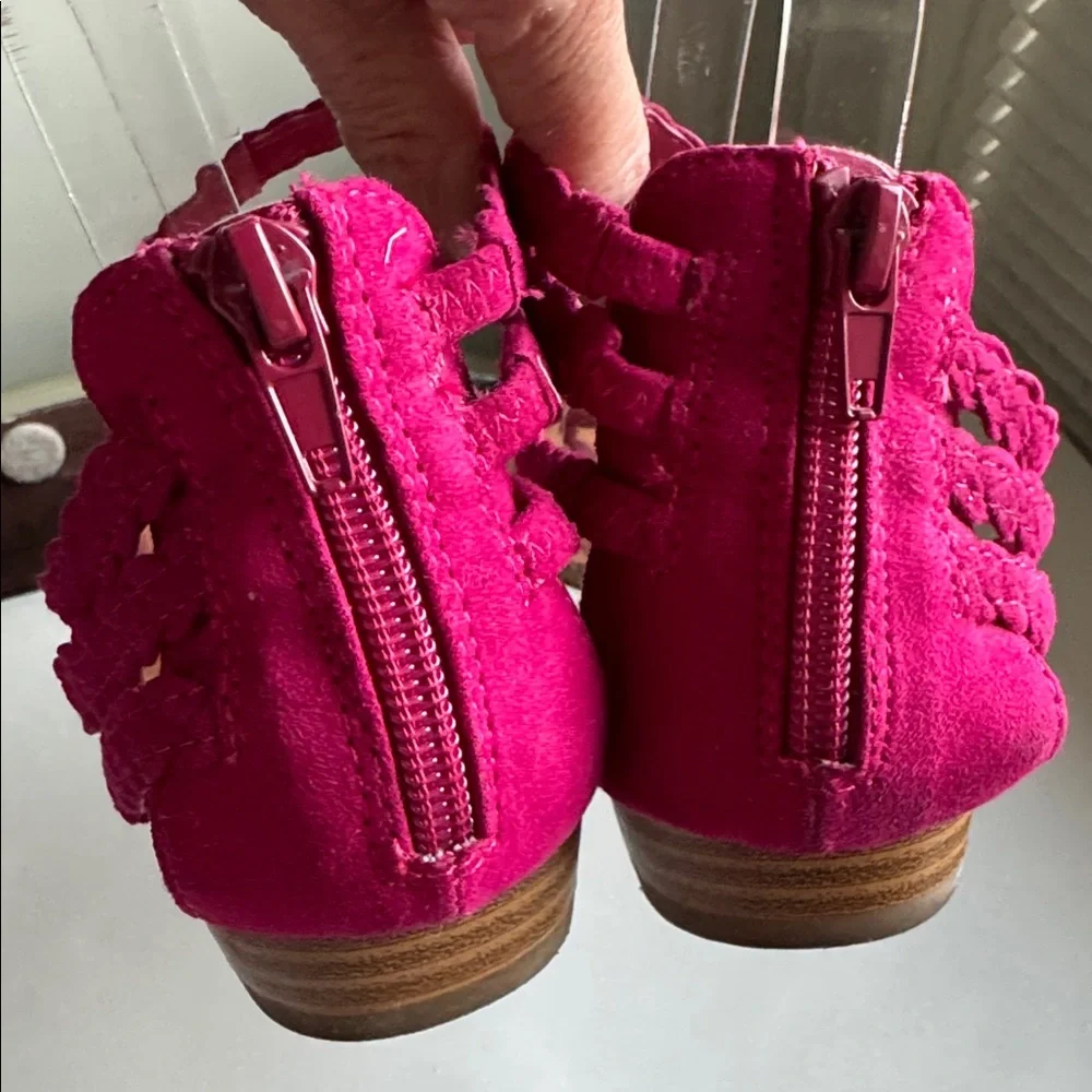 Carlos Santana Braided Leather Strappy Sandal Womens 8 magenta pink Festival - Picture 5 of 7